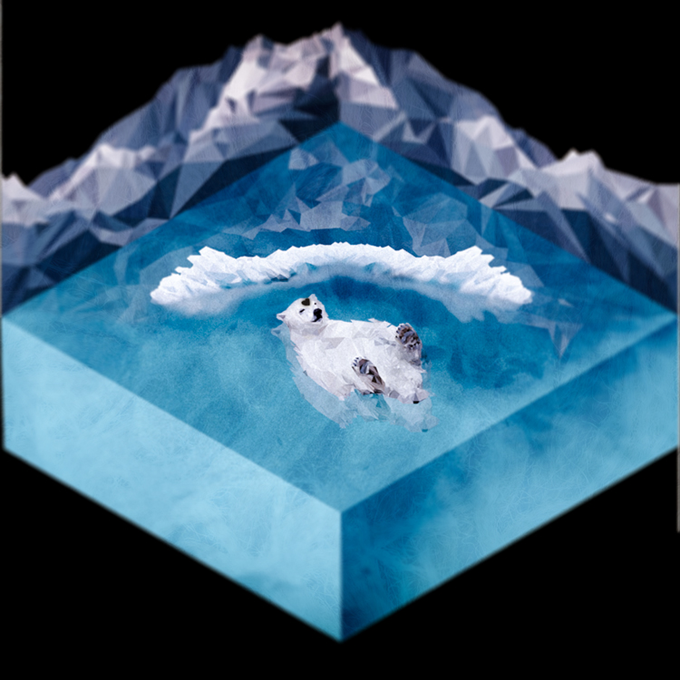 Illustration of a bear on ice